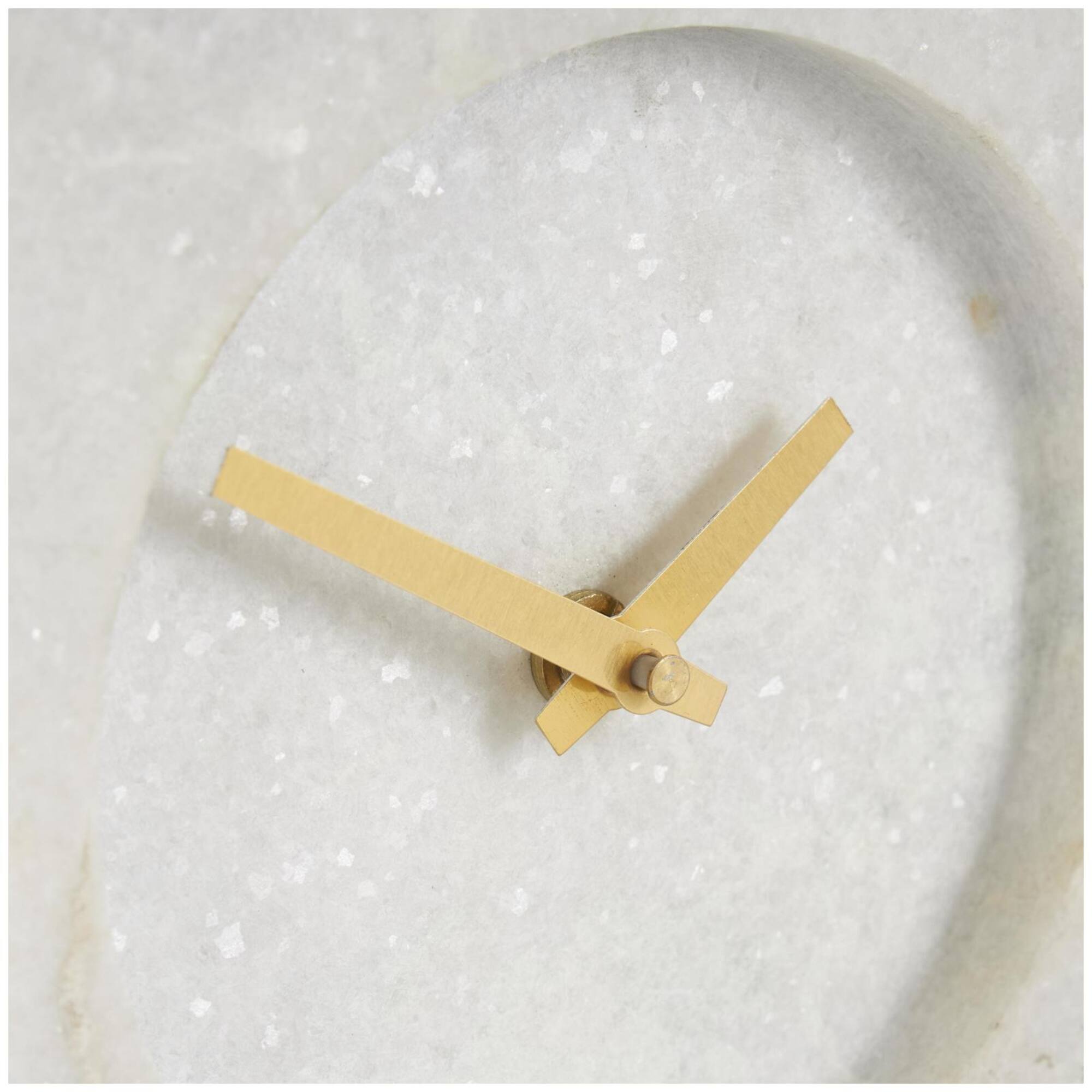 9" White Marble Rectangular Clock